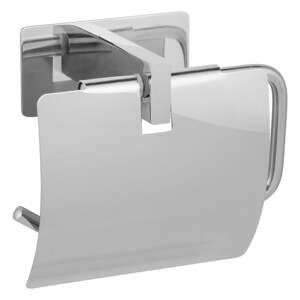 Fényes ezüstszínű öntapadós rozsdamentes acél WC-papír tartó Genova – Wenko