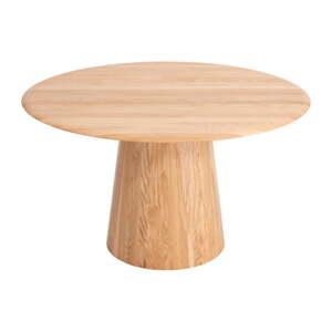 Natúr színű tölgyfa kerek étkezőasztal ø 126 cm Mushroom – Gazzda