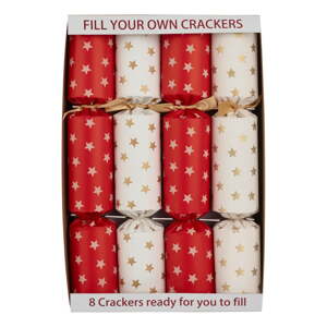 Karácsonyi cracker szett 8 db-os Cream & Red Stars – Robin Reed