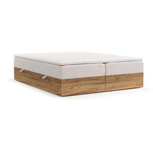 Bézs-natúr színű ágyneműtartós boxspring ágy 180x200 cm Faro – Maison de Rêve