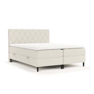 Bézs ágyneműtartós boxspring ágy 140x200 cm Gwen – Maison de Rêve