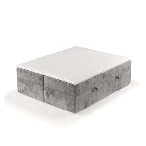 Szürke ágyneműtartós boxspring ágy 140x200 cm Yoko – Maison de Rêve