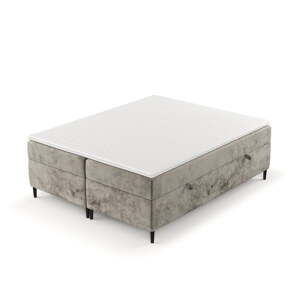 Világosbarna ágyneműtartós boxspring ágy 200x200 cm Araya – Maison de Rêve