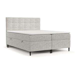 Világosszürke ágyneműtartós boxspring ágy 140x200 cm Urbaneo – Maison de Rêve