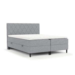 Szürke ágyneműtartós boxspring ágy 180x200 cm Gwen – Maison de Rêve