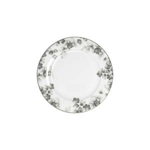 Fehér-világosszürke desszertes porcelán tányér készlet 6 db-os ø 19 cm Foliage gray – Villa Altachiara