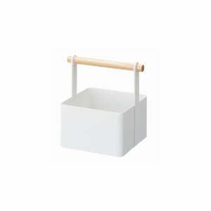 Tosca Tool Box fehér multifunkciós tárolódoboz bükkfa részletekkel, hossz 16 cm - YAMAZAKI