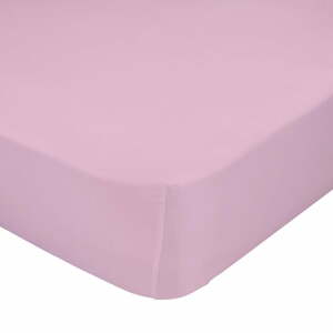 Rózsaszín elasztikus lepedő 100% pamutból, 90 x 200 cm - Baleno