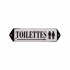 Fém falitábla 30,5x7 cm Toilettes – Antic Line